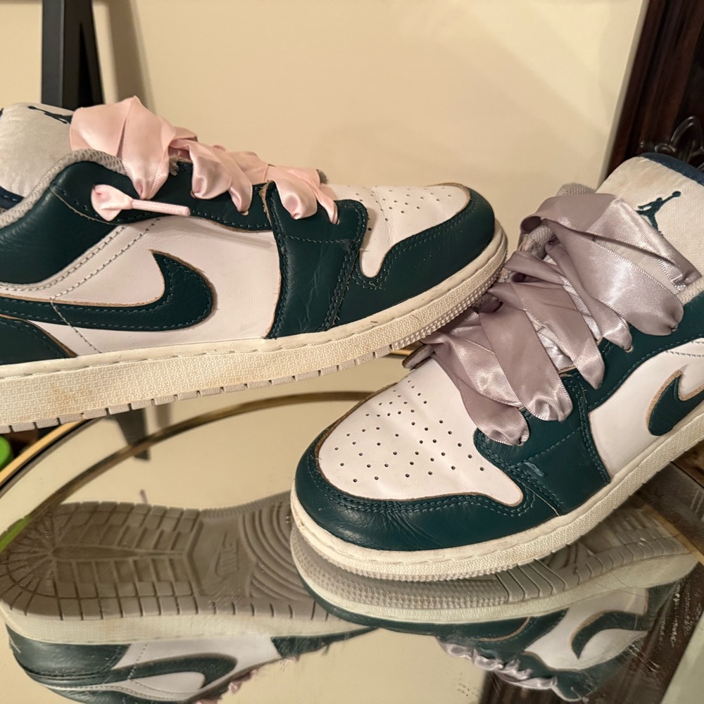 Jordan Green and White Sneakers